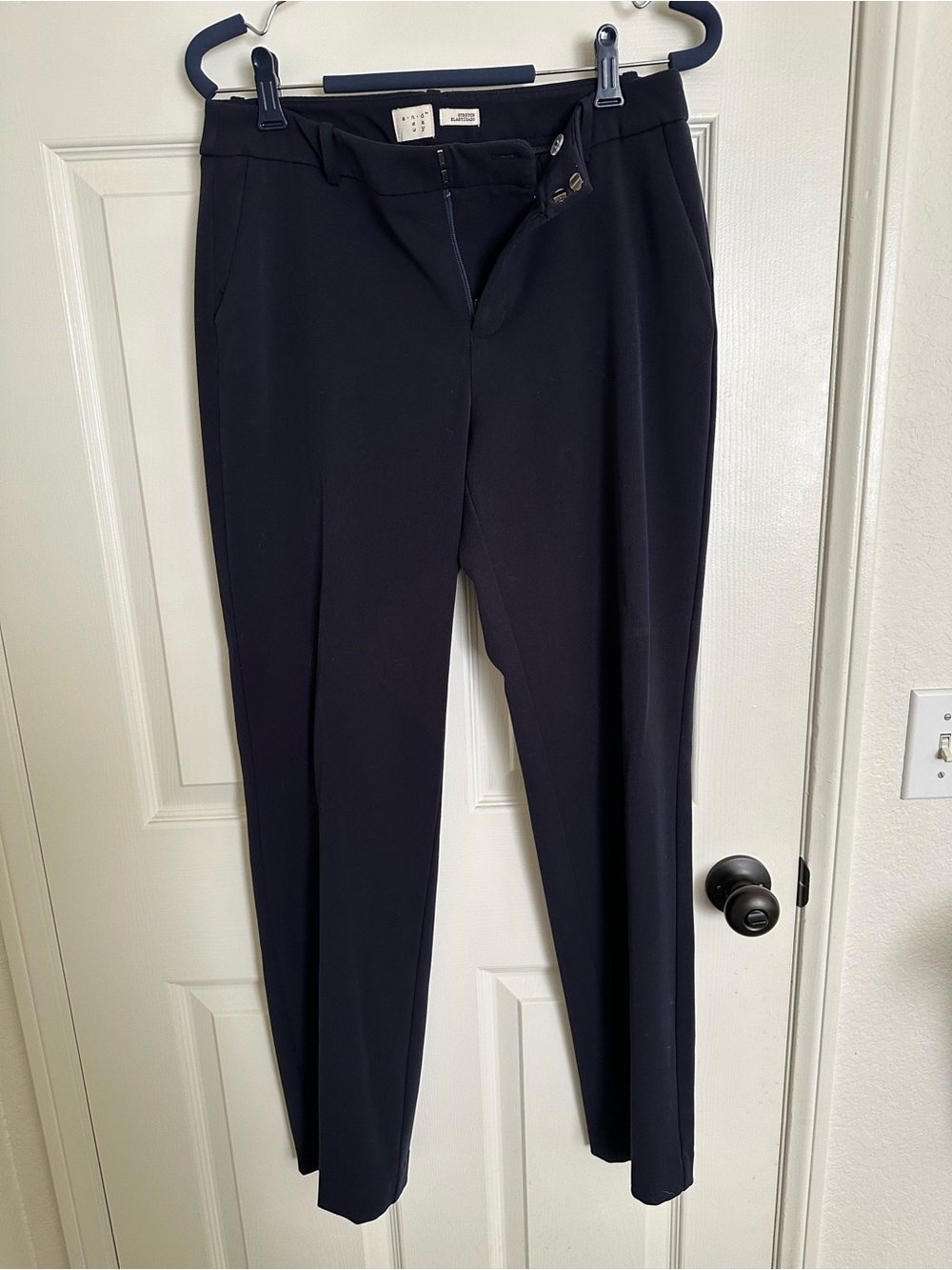A New Day Navy Women’s Dress Pants Classic Straight Fit Stretch 6 Navy Blue